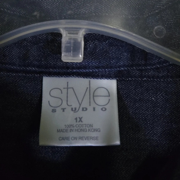 Style Studio Fall Button Down Shirt Autumn Reversible Collar 100% Cotton Size 1X - Picture 2 of 9